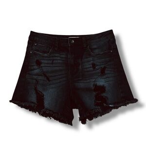 Ariya Jeans Black Wash Rodeo Western Style Stretch Shorts - Size 9/29